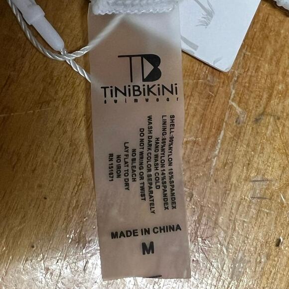 New Tini Bikini High Waisted Floral Print Bottom Side Cutouts Size Medium - Picture 3 of 4